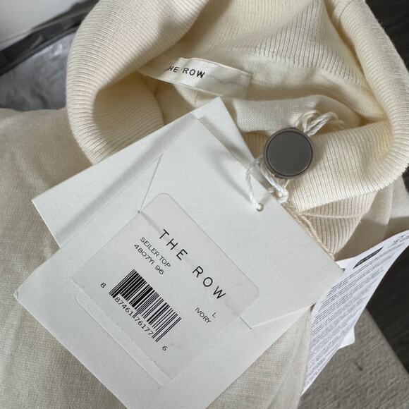 The Row Seiler Ivory Merino Wool Cashmere Knit Turtleneck Sweater L NEW Cream - Picture 5 of 7